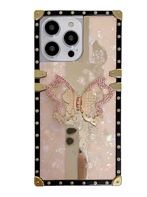 Opal Shell iPhone Mirror Case with Butterfly Stand Opal Shell iPhone Mirror Case with Butterfly Stand