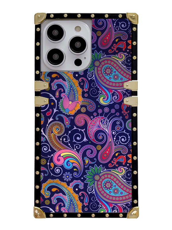 Paisley print square iphone case