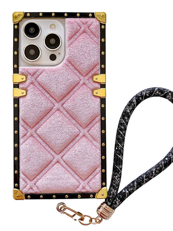 Elegant Quilted iPhone Case with Wrist Strap