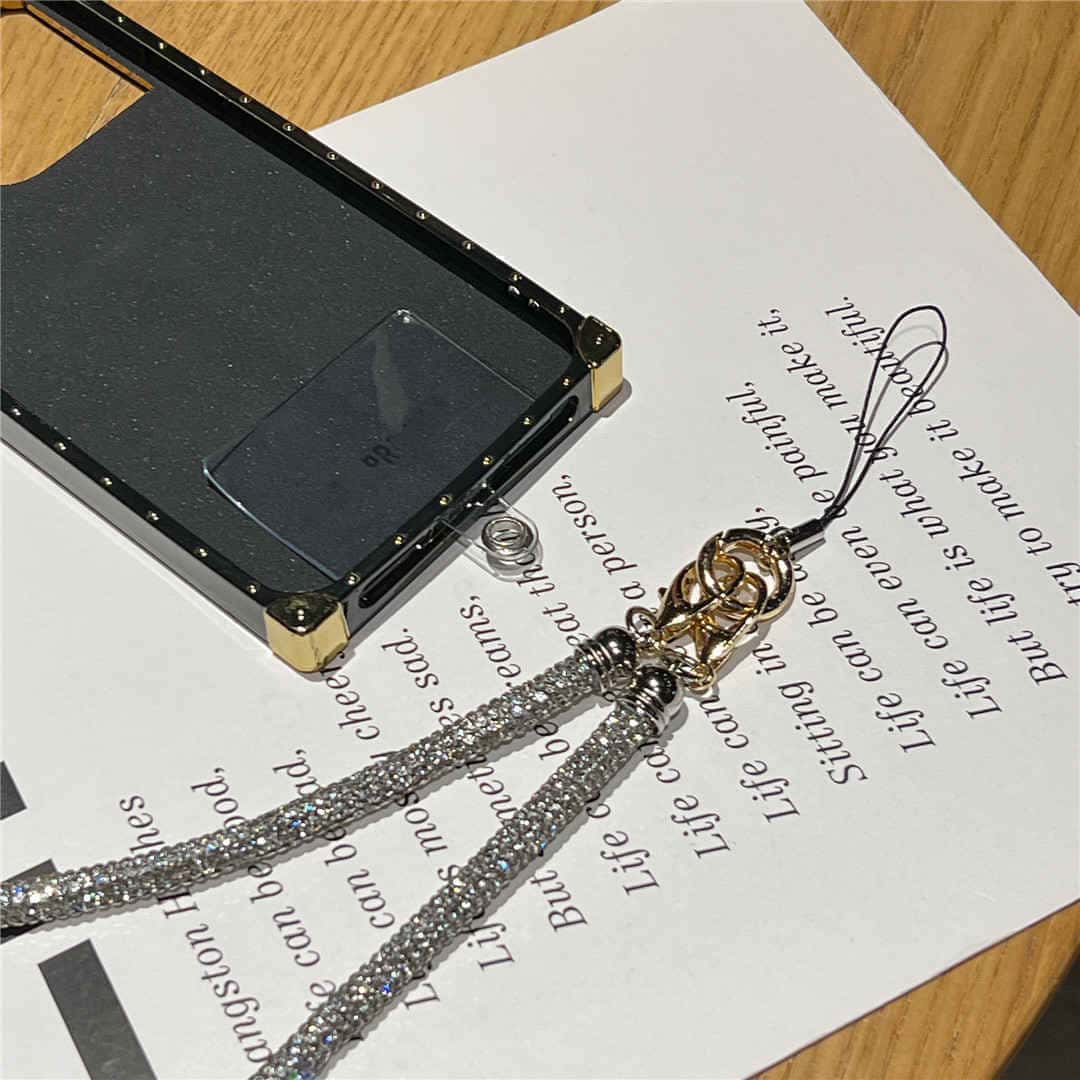 square phone case with wrist strap