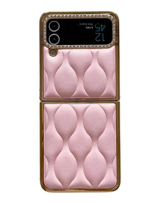 Ripple Pattern Soft Leather Galaxy Z Flip 3/4/5 Case