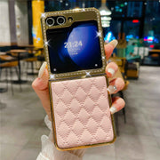 pink leather z flip 5 case