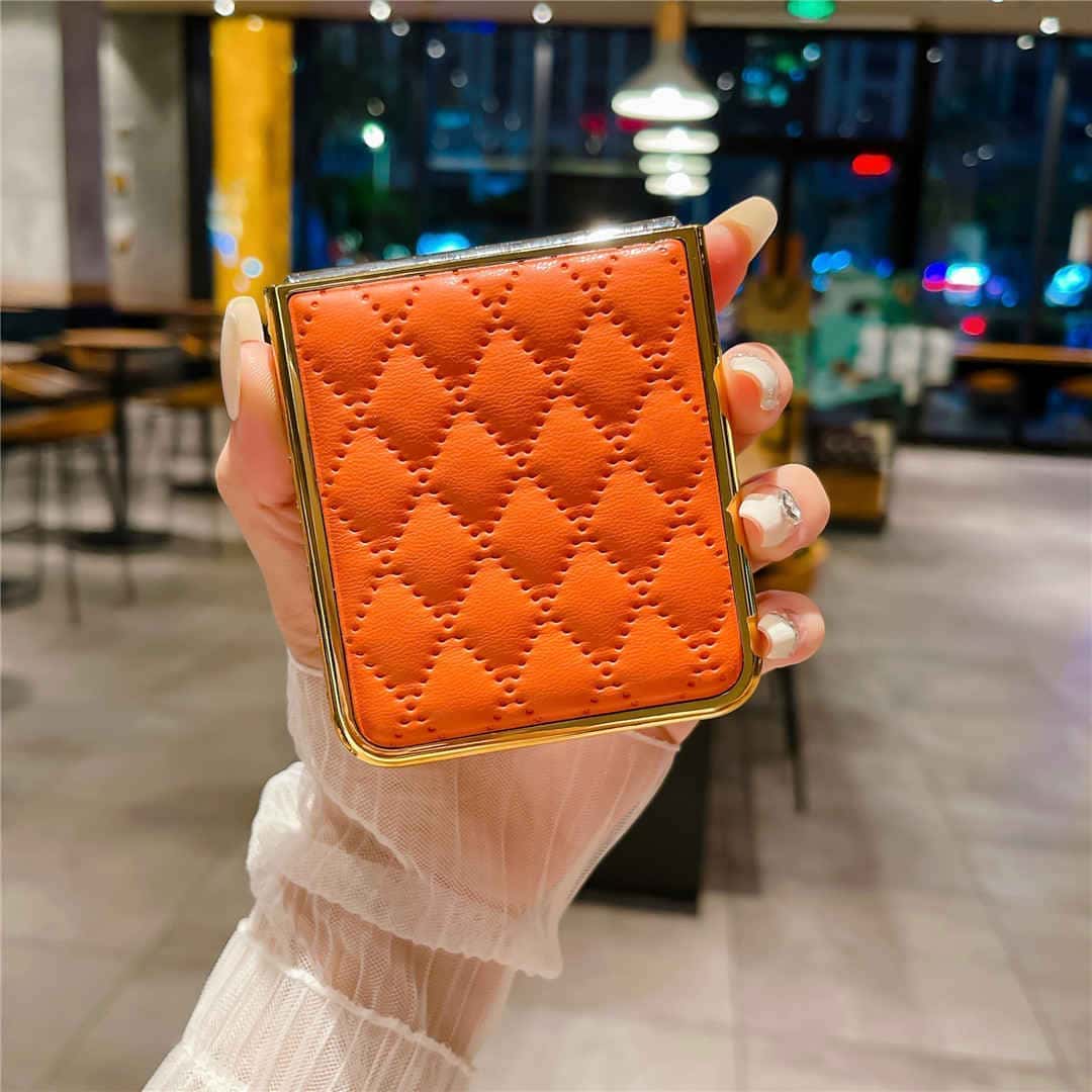 designer galaxy z flip 5 case orange