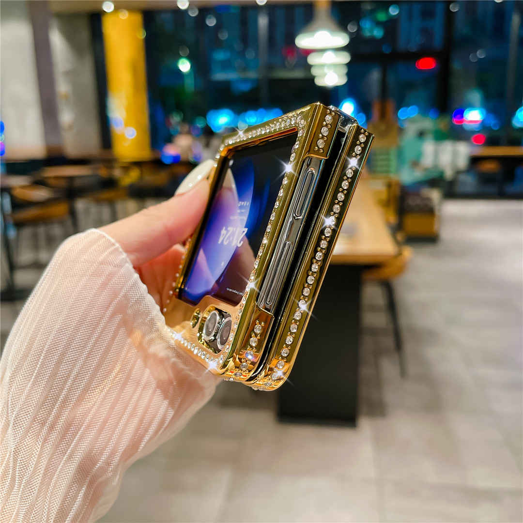 gold shiny z flip 5 case