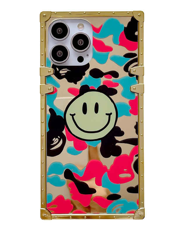 Smiley Face Mirror Square iPhone Case