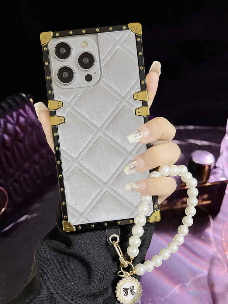 grayish-white square iphone case