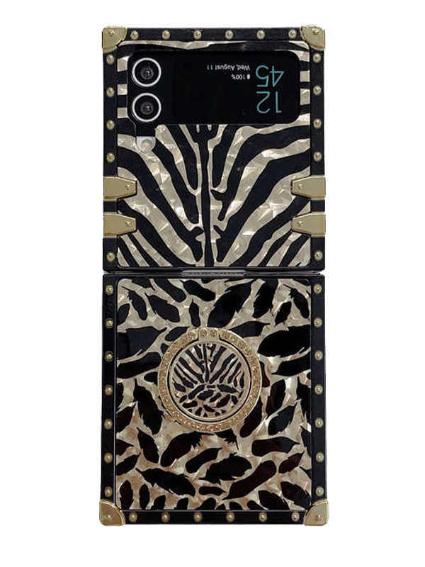 Feather print z flip 4 case