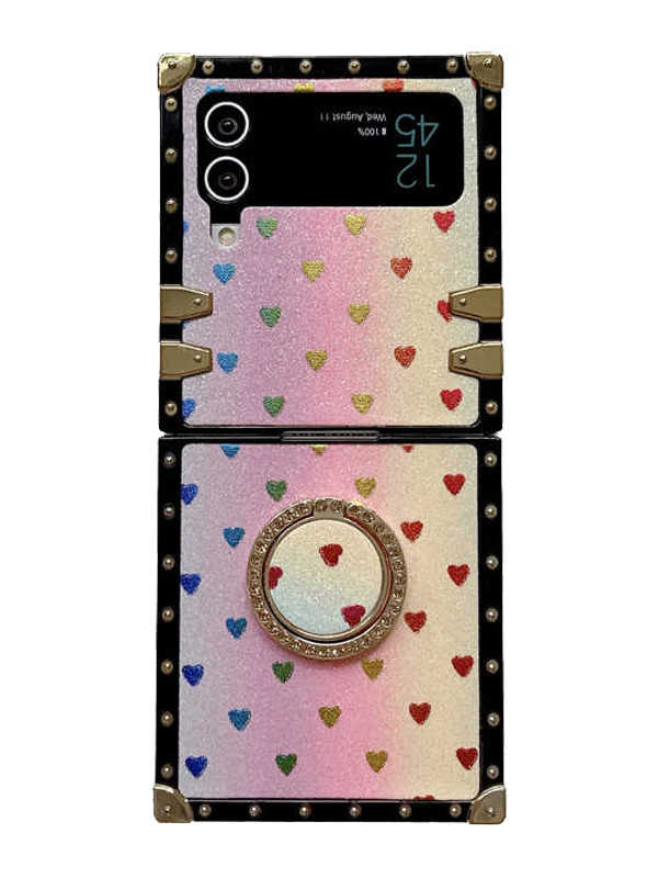 Glitter Colorful Mini Heart Galaxy Z Flip 3/4/5 Case