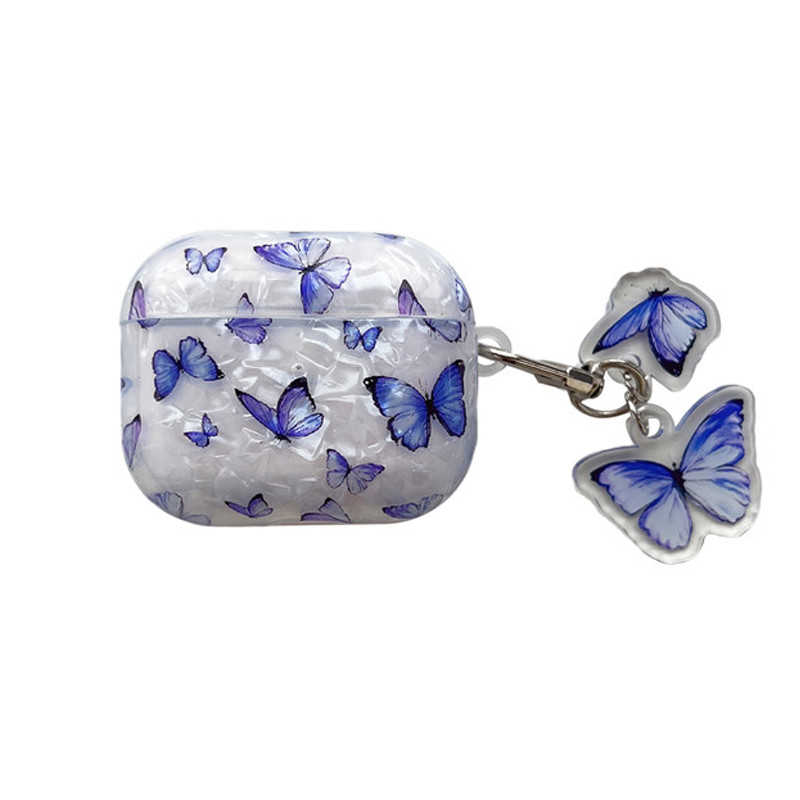 Opal Shell Blue Butterfly AirPods 3 Case