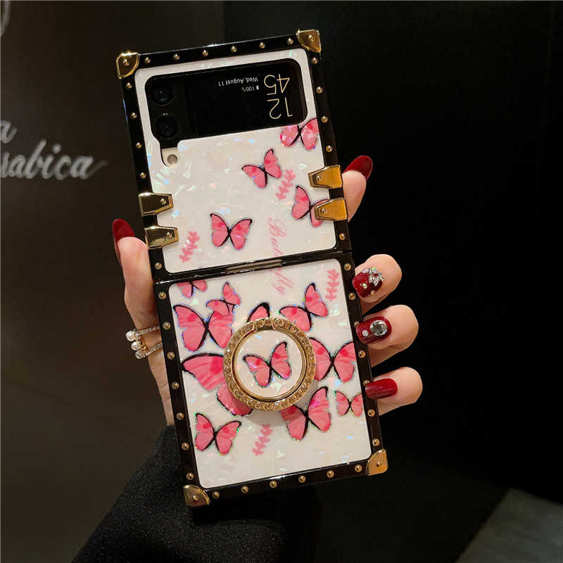 red butterfly galaxy z flip 4 case