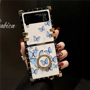 blue butterfly samsung z flip 3 case