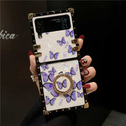 purple butterfly z flip phone case