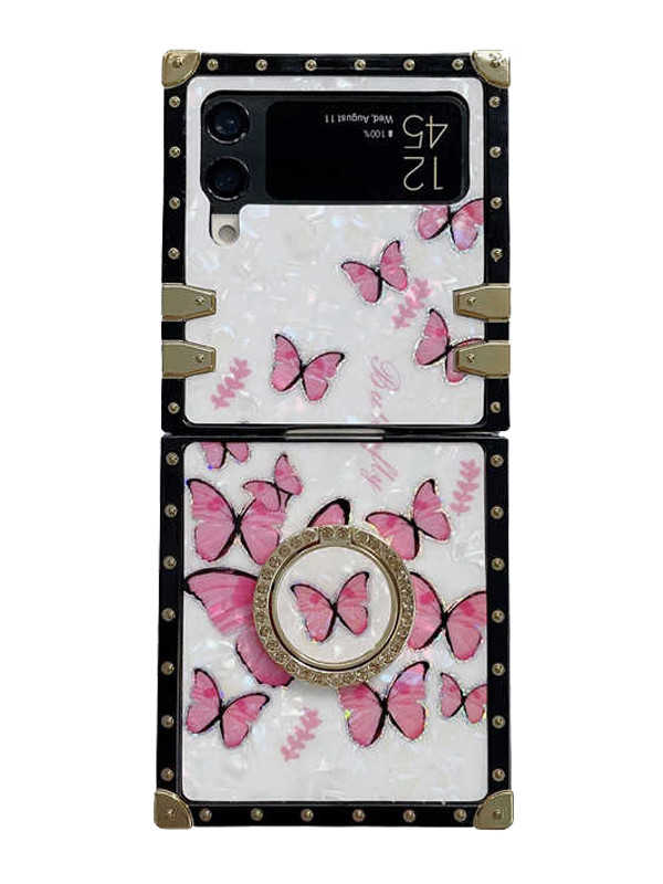 opal shell butterfly z flip phone case