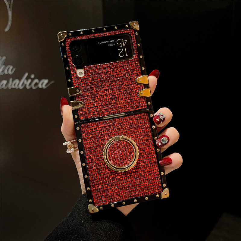 burgundy glitter z flip phone case