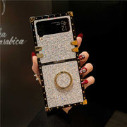 white sparkling z flip phone case