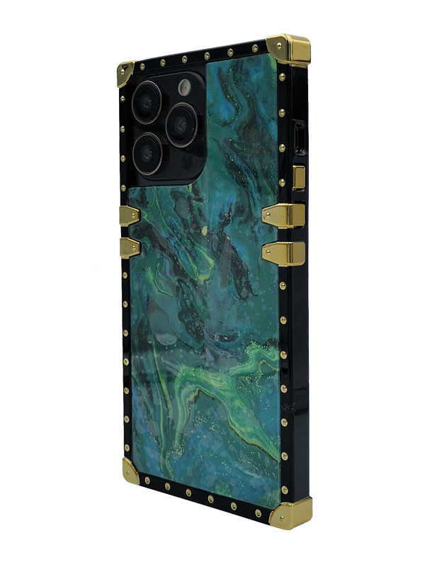 Emerald Marble Square iPhone Case
