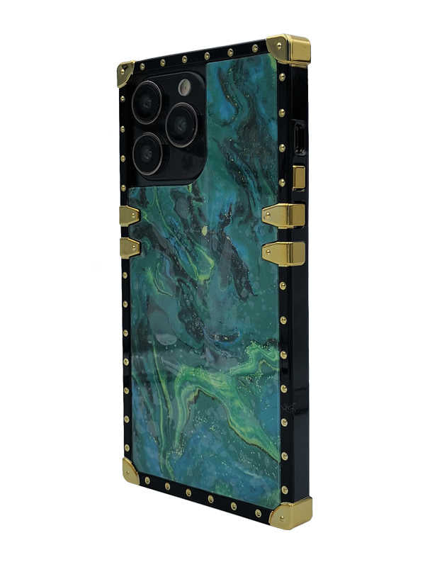 Emerald Marble iPhone Case with Ring