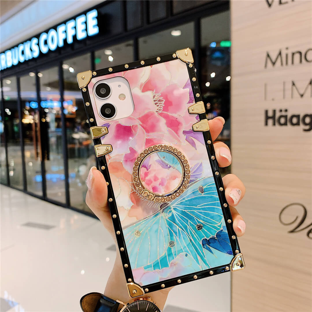 Pink Blossom iPhone Case with Ring