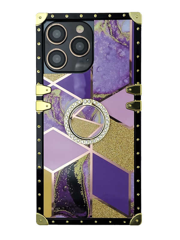 gold purple square iphone case
