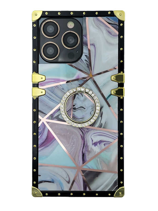 geo marble swirls square iphone case