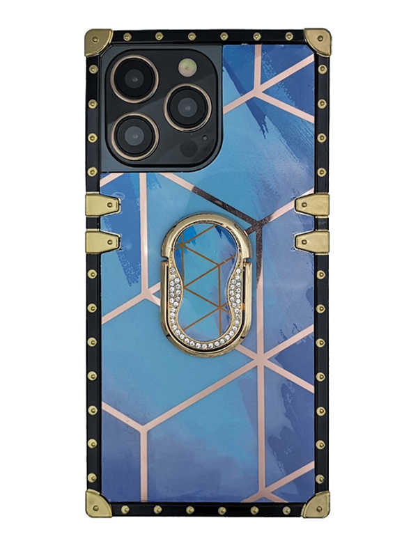 geo blue square iphone case