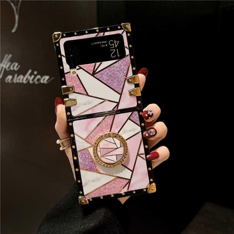 geometric marble galaxy z flip 3 case