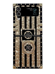 gold flaked floral z flip 4 case