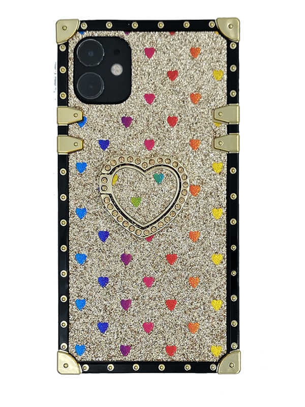 gold glitter square iphone case