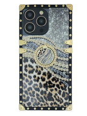 gold leopard square iphone case