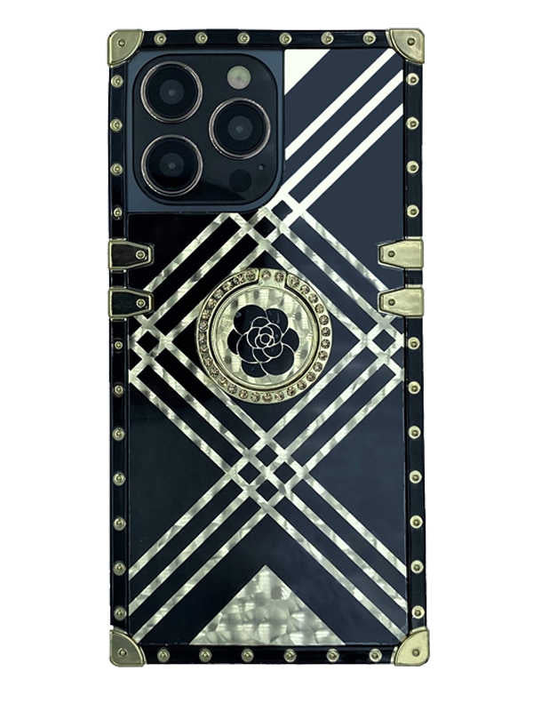 gold stripes square iphone case