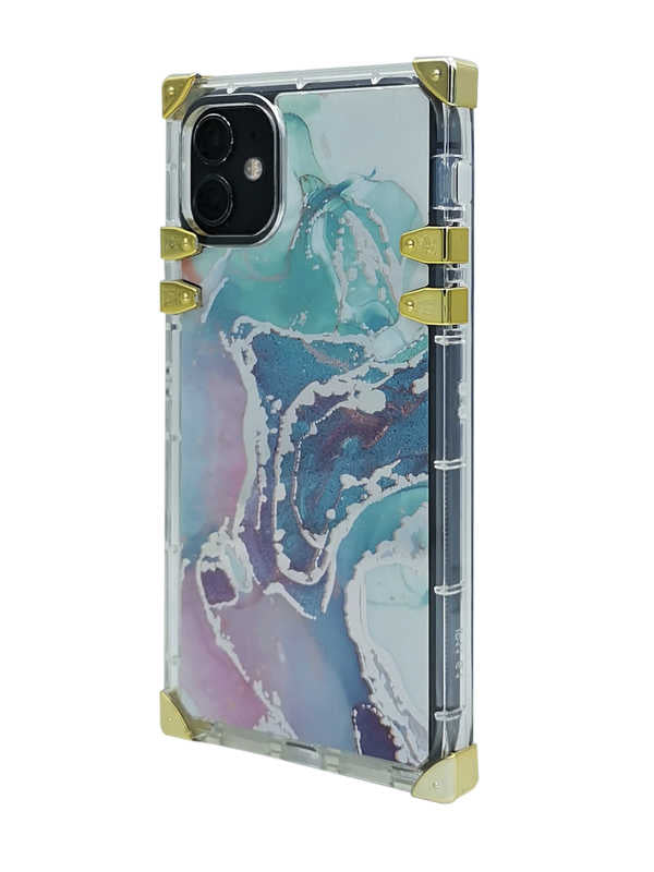 Green Tie Dye Square iPhone Case