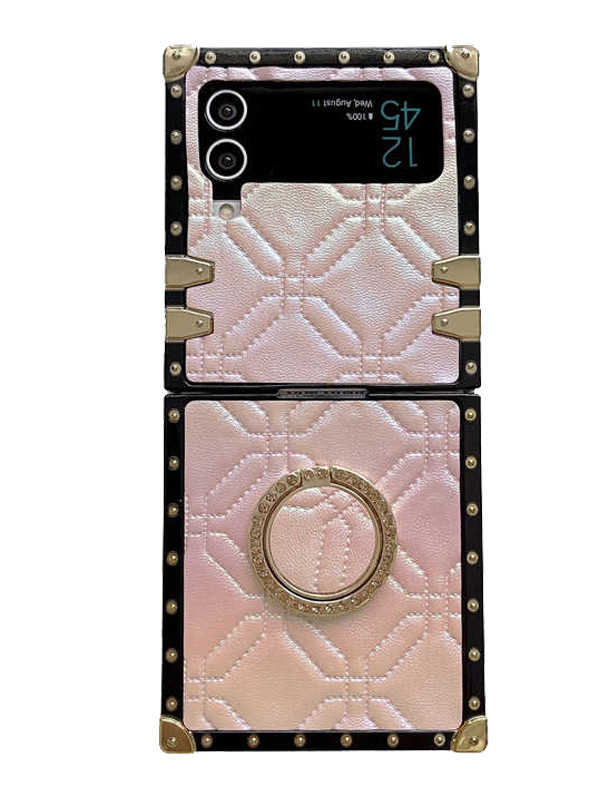 pink fabric galaxy z flip 4 case