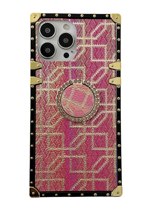 fuchsia geometric square iphone case