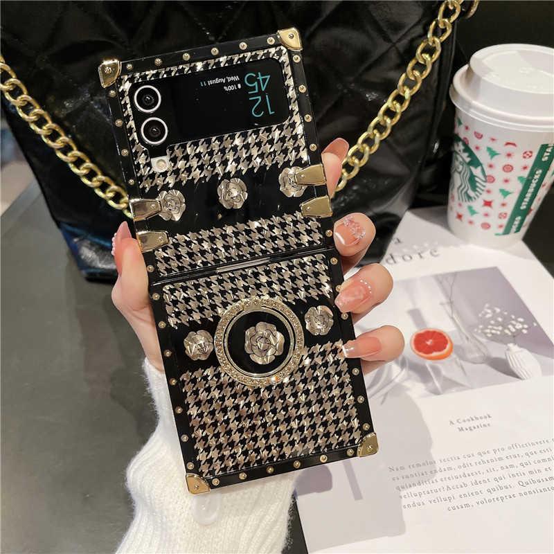 Gold Flakes Houndstooth Phone Case for Samsung