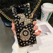 gold dots floral z flip case