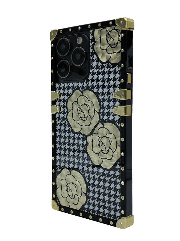 Floral Houndstooth iPhone Case
