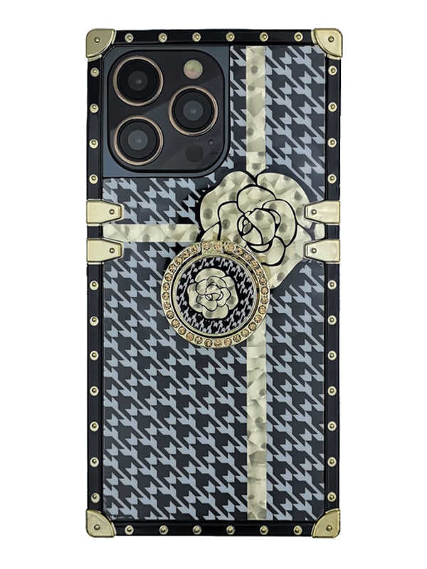 Cross Floral Houndstooth iPhone Case