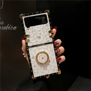 white floral galaxy z flip case