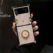 pinkish floral samsung z flip case