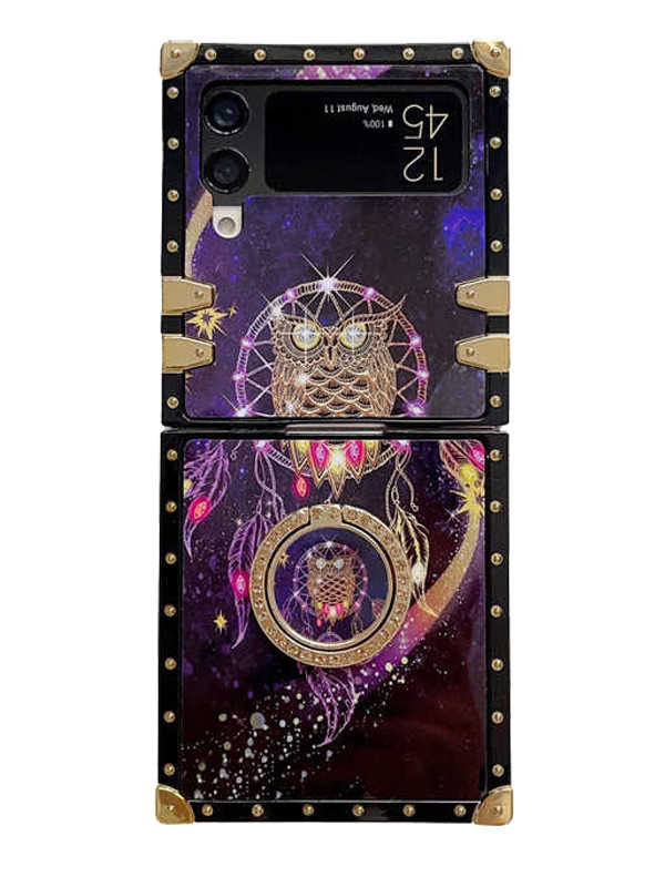 Purple Owl & Blue Starry Samsung Phone Case