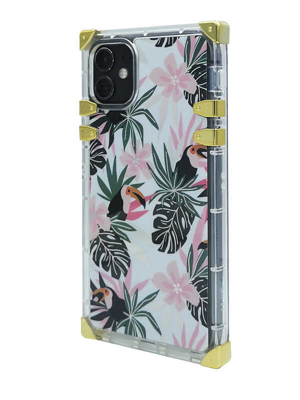 Palm Leaf & Crow Square iPhone Case