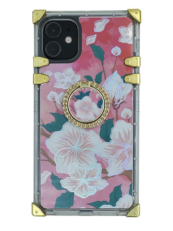peach floral iphone case