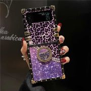 purple leopard samsung z flip case