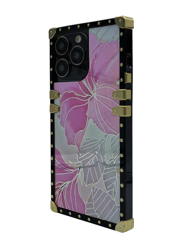 Pink Floral Square iPhone Case