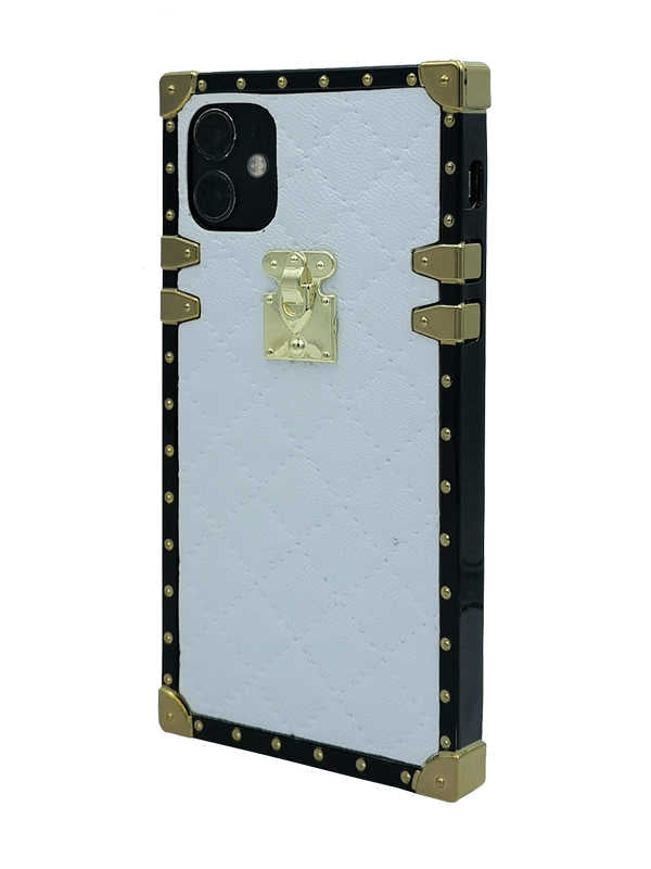 Quilted Checkered Lambskin Leather iPhone Case