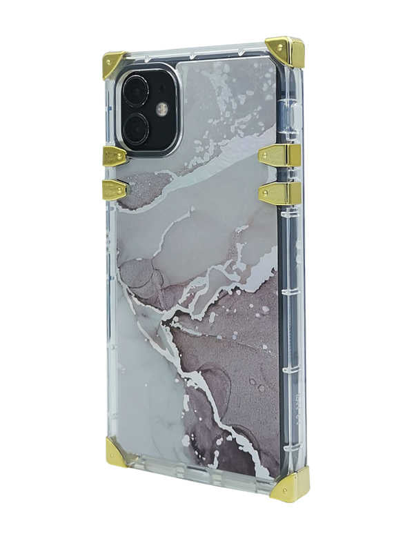 Puce Tie Dye Square iPhone Case