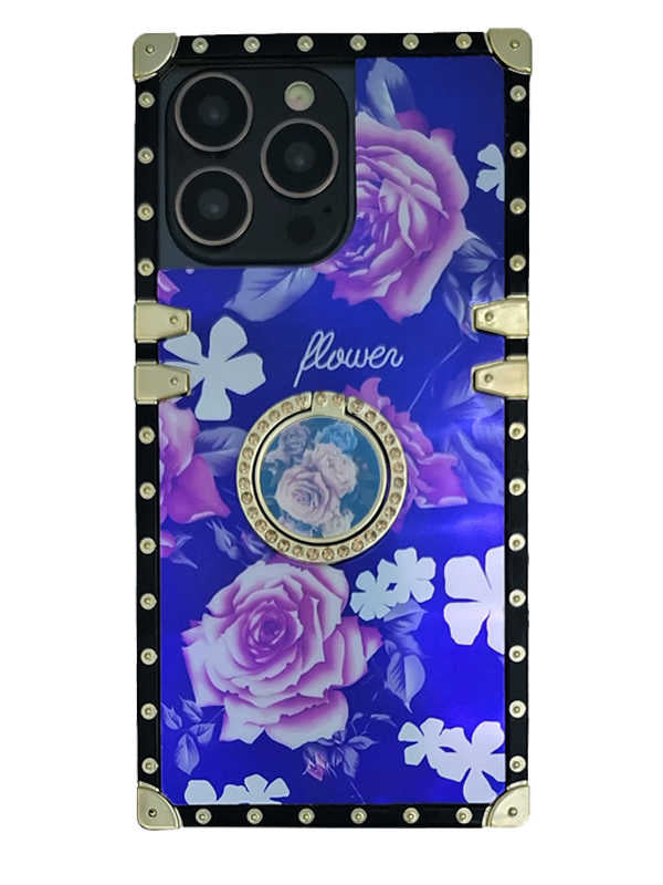 peony floral square iphone case