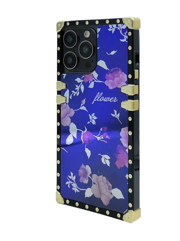 Peony Flower and Leaves Rectangle iPhone Case With Ring