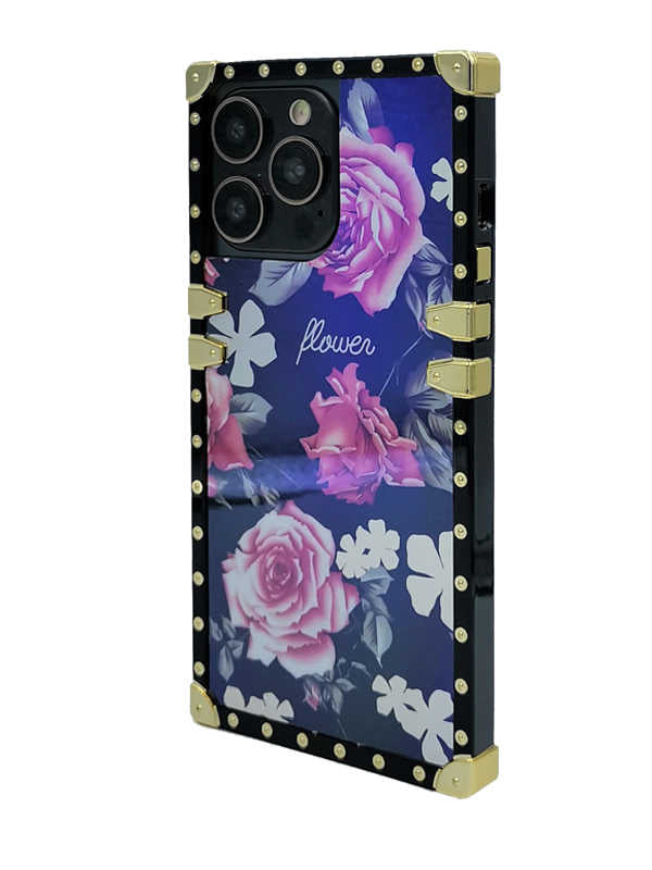 Holo Peony Floral Square iPhone Case