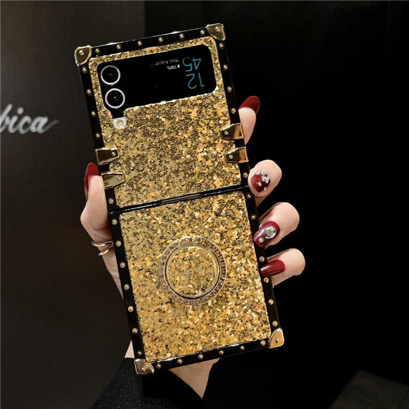 gold glitter samsung z flip 3 case